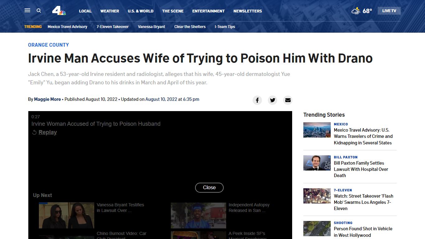 OC Man Files for Restraining Order After Wife Allegedly Poisoned Him ...